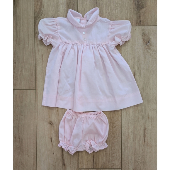Vintage Pink Baby Dress and Bloomers Set - Picture 1 of 5
